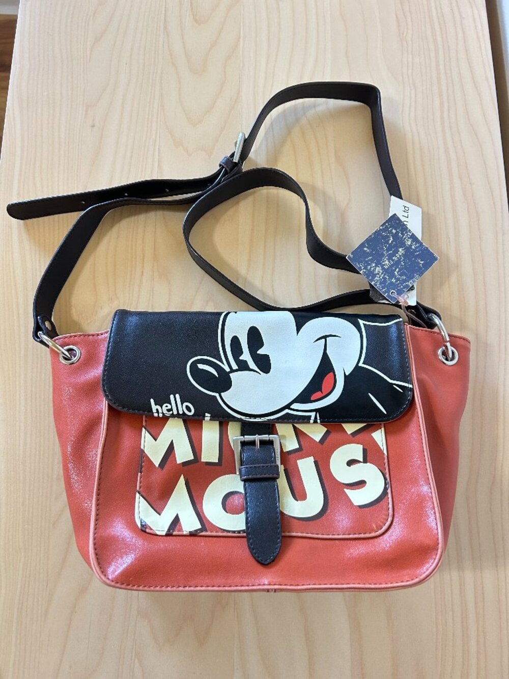 NWT Disney | Tapioca Fashion Mickey Mouse Cross Body Bag Leather Brown and Black